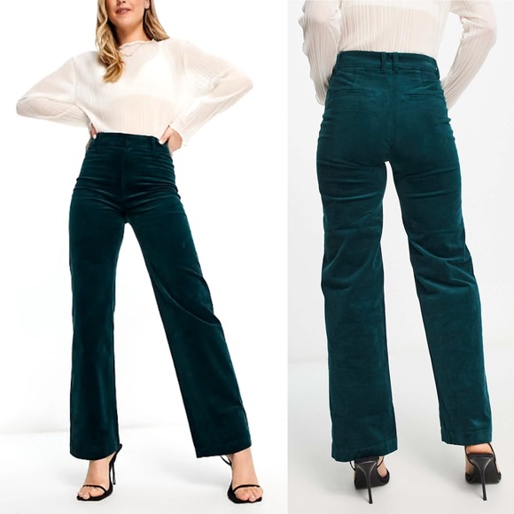 & Other Stories Pants - & Other Stories Corduroy Wide Leg Pants in Dark Green Size 8 NEW